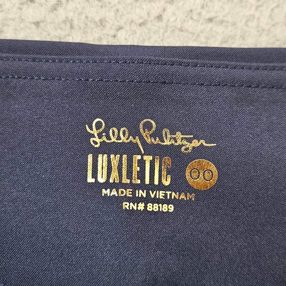 Lilly Pulitzer Luxletic Golf Shorts Navy Blue Solid Stretch Golf Short Size 00 - Picture 3 of 7